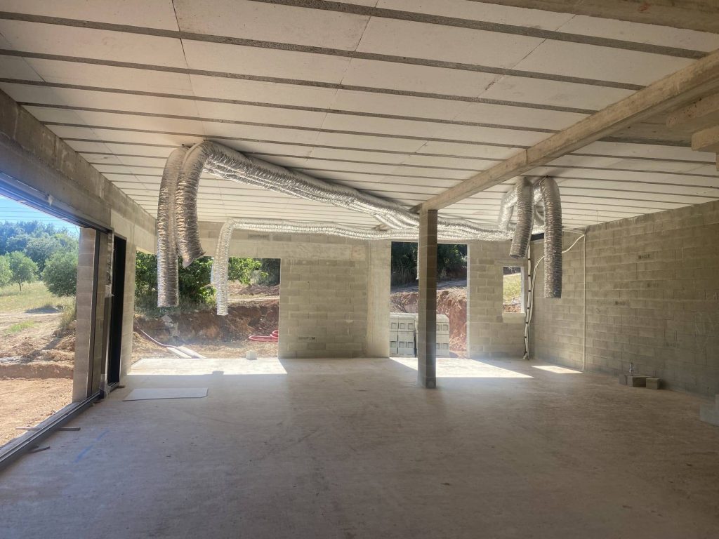 climatisation gainable villa en construction